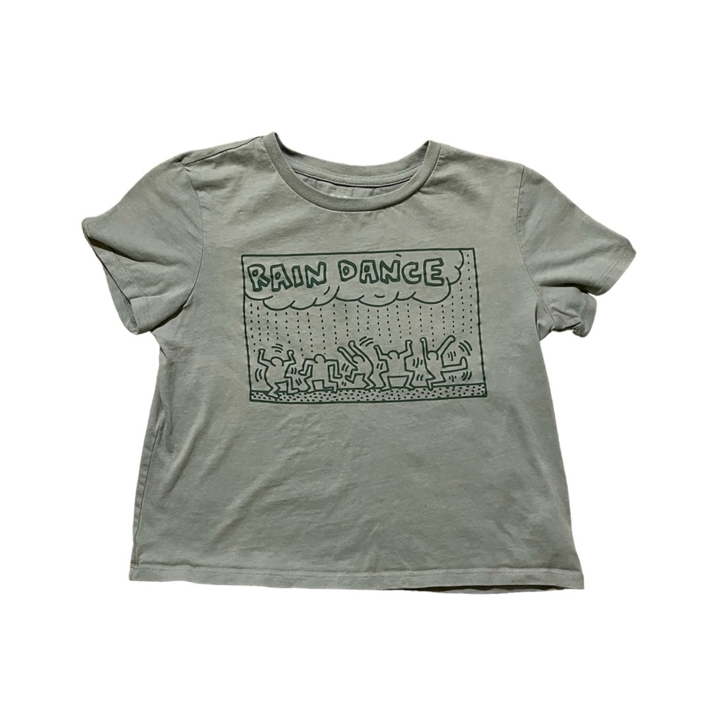 Slightly cropped, sage green top